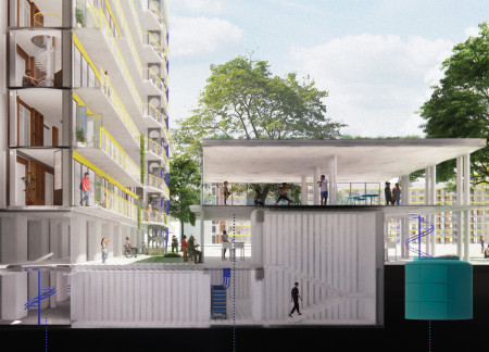 Charred Wooden Shingles and Cross-Laminated Timber Panels Redefine Community Space Functionality