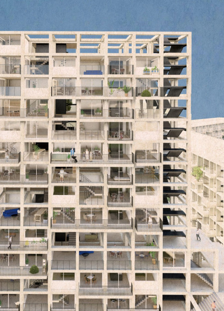 Charred Wooden Shingles and Cross-Laminated Timber Panels Create a Versatile Urban Hub