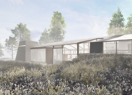 Natural Light Filtered Through Polycarbonate and Warm Wood in a Healing Hospice Design  