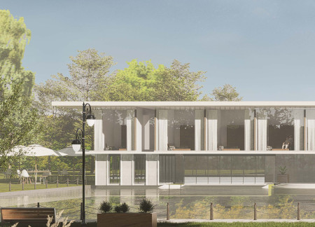Charred Wooden Shingles and Cross-Laminated Timber Panels Define A Multifunctional Urban Space