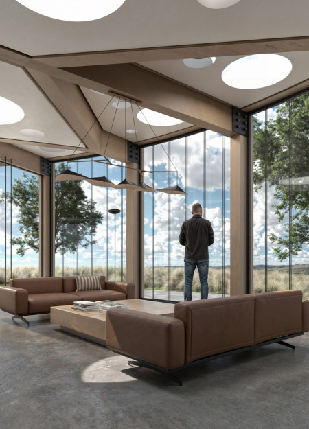 Charred Wooden Shingles and Cross-Laminated Timber Panels Form Sustainable Urban Workspace  