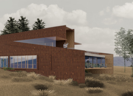 Charred Wooden Shingles and Cross-Laminated Timber Panels Shape a Versatile Community Hub