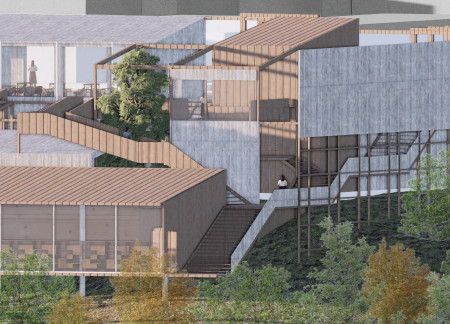 Charred Wooden Shingles And Cross-Laminated Timber Panels Form A Multifunctional Community Hub  