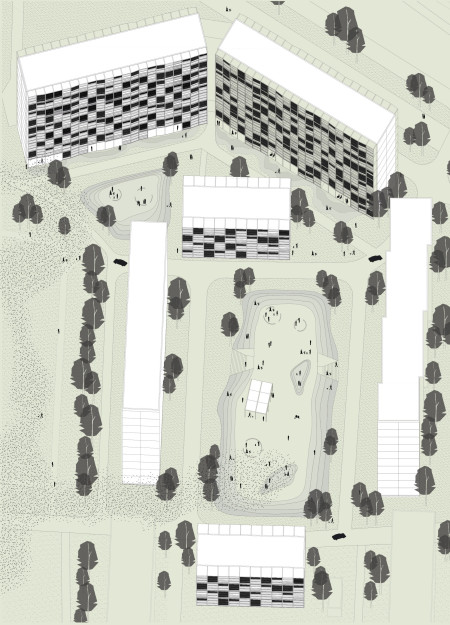 Charred Wooden Shingles and Corten Weathering in a Sustainable Community Hub  