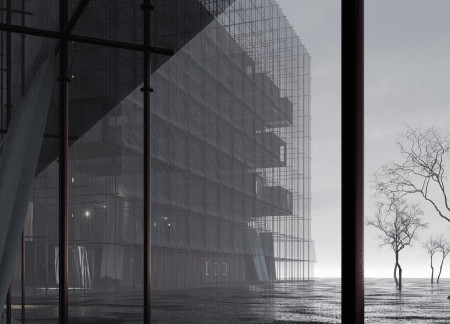 Charred Wooden Shingles and Cross-Laminated Timber Panels Forming a Multifunctional Urban Space  