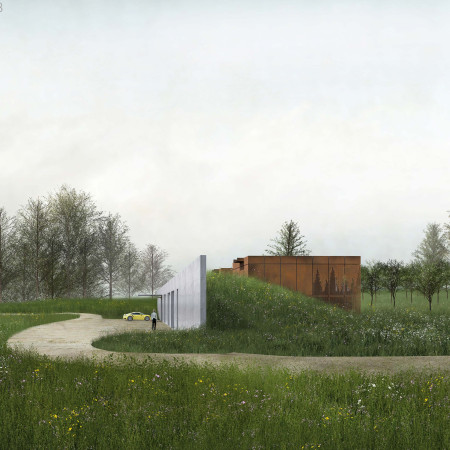 Charred Wooden Shingles and Large Glass Facades in a Sustainable Community Hub