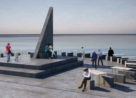 Charred Wooden Shingles and Recycled Concrete Create Versatile Community Gathering Space  