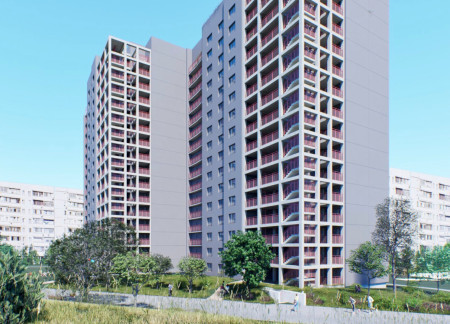 Timber Cladding and Precast Concrete Integration for Sustainable Community Housing  