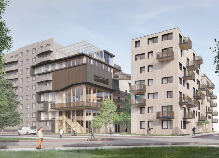 Charred Wooden Shingles and Reclaimed Timber Illuminate Multifunctional Community Spaces  