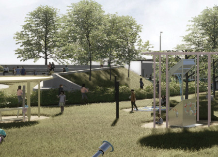 Charred Wooden Shingles and Reclaimed Materials Define A Sustainable Community Hub