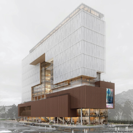 Charred Wooden Shingles and Cross-Laminated Timber Create A Harmonious Community Hub  