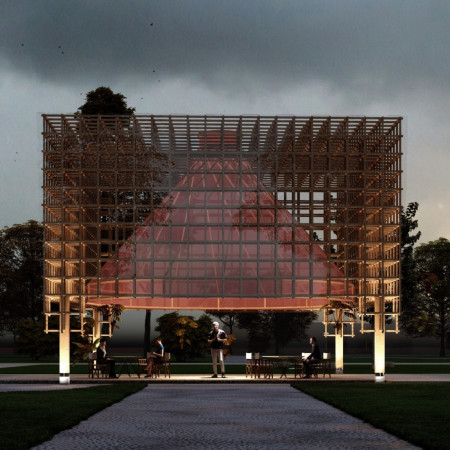 Charred Wooden Shingles and Cross-Laminated Timber Create a Versatile Community Space  