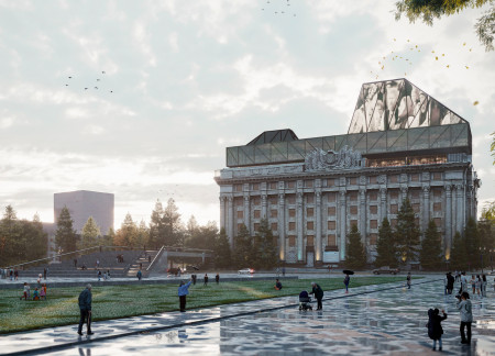 Charred Wooden Shingles and Laminated Timber Create a Sustainable Community Hub  