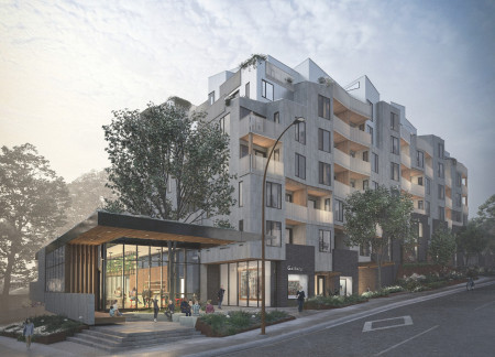 Charred Wooden Shingles and Expansive Glass Façades Create a Harmonious Community Space  