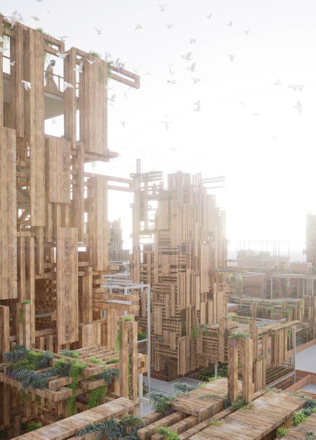 Charred Wooden Shingles and Natural Light Create a Flexible Community Space  