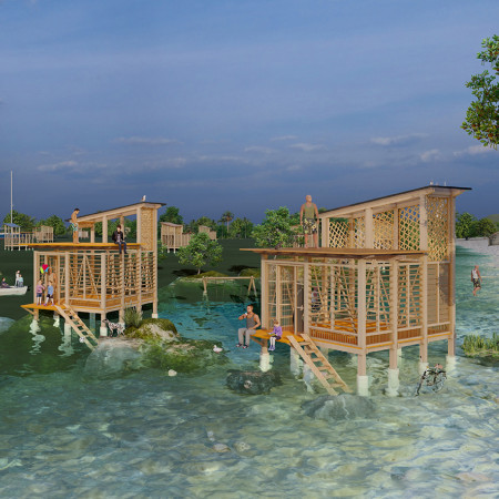 Charred Wooden Shingles and Cross-Laminated Timber Shape a Sustainable Community Hub  