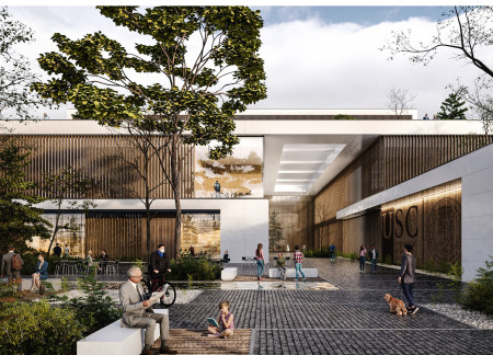 Charred Timber Facade and Vertical Gardens Enrich Urban Living Spaces