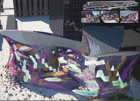 Thermochromatic Glass Facade and Steel Framework Creating a Community-Centric Hub in Bangkok