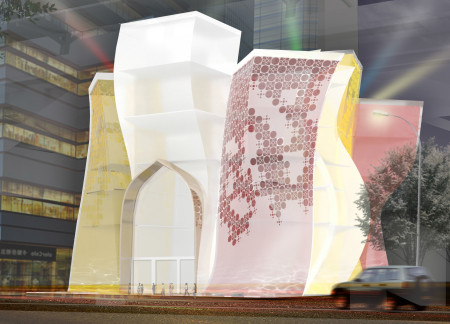 Water Lily Inspired Towers Featuring Transparent Glass Facade and Community Gathering Space