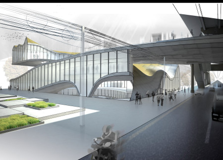 Gold-Tiled Roof and Curvilinear Design in a Multifunctional Fashion Hub  