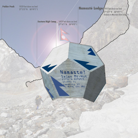 Pentagonal Structure With Solar Panels and Timber Framework Nestled in the Himalayas  