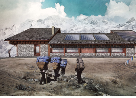 Sustainable Retreat Featuring Local Stone and Slate Roofing in the Himalayan Landscape