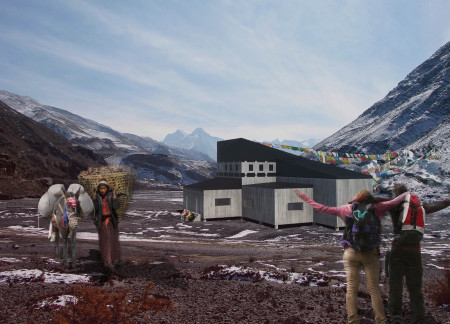 Rainwater Harvesting with Galvanized Steel and Natural Wood in Sustainable Mountain Shelter