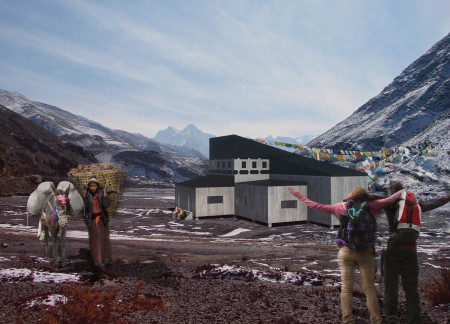 Galvanized Steel And Charred Shingles Frame A Sustainable Mountain Lodge For Trekkers