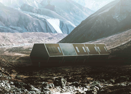 Charred Wooden Shingles and Hexagonal Modules Create Sustainable Living in the Himalayas