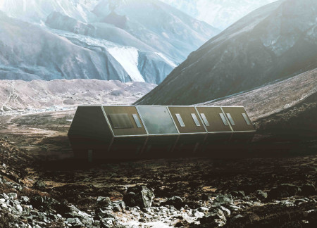 Charred Wooden Shingles and Hexagonal Modules Create Sustainable Living Solutions in the Himalayas