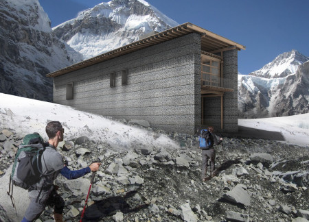 Reinforced Concrete Shelters With Local Stone And Solar Panels for High-Altitude Living  