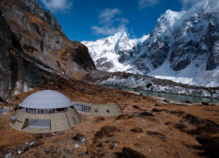 Circular Habitat Crafted with Local Stone and Prefabricated Timber Elements in the Himalayas