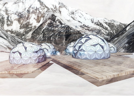Geodesic Domes Crafted from Aluminum and Timber for High-Altitude Shelter