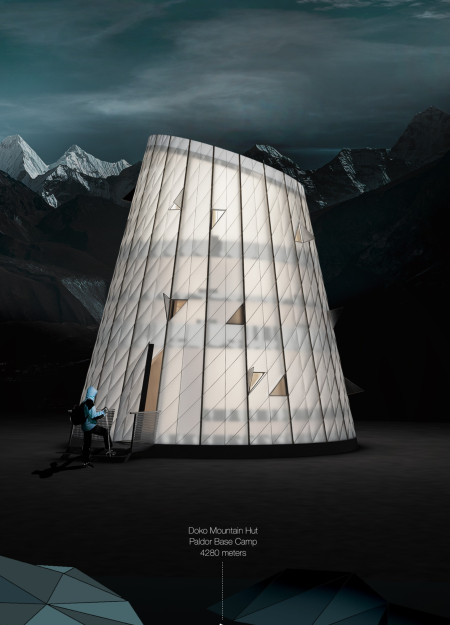 Translucent Layers Of Prefabricated Bamboo Offering Sustainable Shelter In The Himalayas