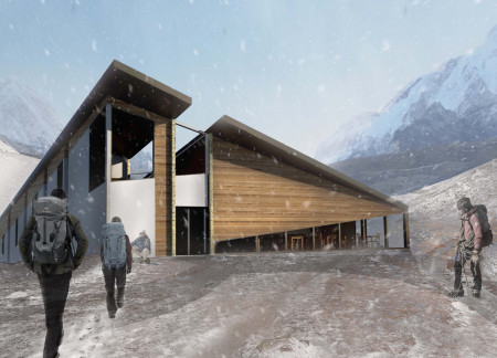Charred Wooden Shingles and Steel Framework Shaping a Functional Mountain Retreat