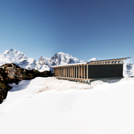 Sustainable mountain dwelling utilizing cross-laminated timber and charred wood shingles for resilient high-altitude living