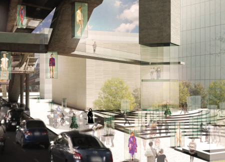 Textile-Inspired Plaza Featuring Natural Light and Integrated Green Spaces