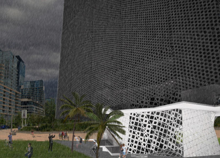 Perforated Metal Facade Elevates Community Hub with Eco-Friendly Materials and Flexible Spaces