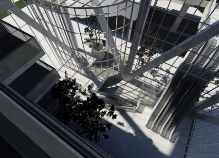Glass Facades and Native Landscaping Blend to Create a Multifunctional Fashion Hub  