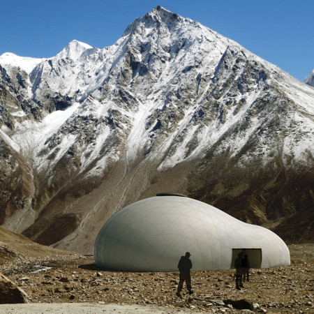Textile Shell Structure with Integrated Photovoltaics and Community-Centered Spaces
