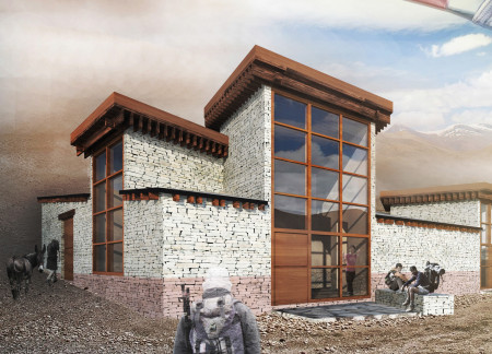 Natural Stone and Adobe Shelter Embracing Passive Solar Principles in a Mountain Retreat