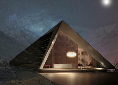 Asymmetrical Roof Design with Local Timber and Energy-Generating Photovoltaics in Mountain Retreat  