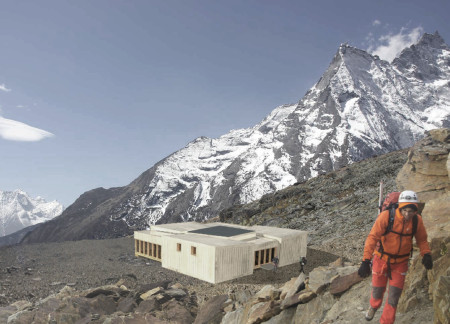 Gabion Structures with Bamboo Veneer for High-Altitude Shelter  
