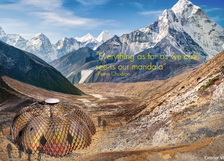 Rammed Earth and ETFE Dome Retreat Emphasizing Community Connection in the Himalayas  