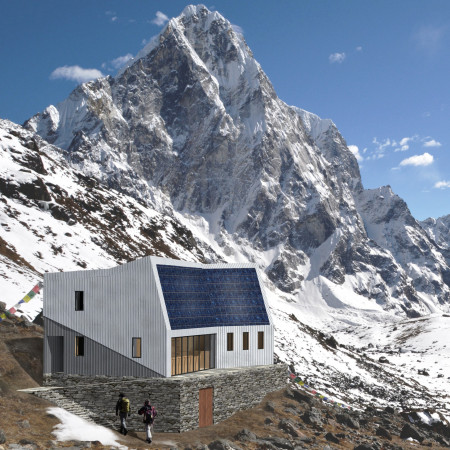 Thermal Insulation with Local Stone and Corrugated Steel for Mountain Shelter