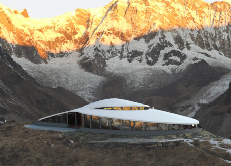 Cloud-Like Roof Created with Prefabricated Panels and Sustainable Timber in A Mountain Living Space  