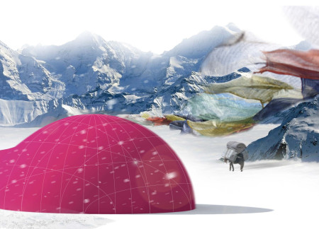 Inflatable Shelter Constructed Using Recycled Textiles With Integrated Wind Turbine for Mountainous Environments  