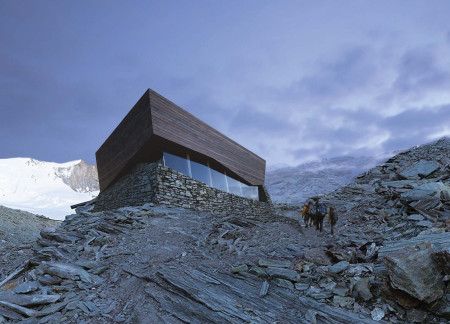 Weather Harvester Built With Local Stone And Timber for High-Altitude Shelter  
