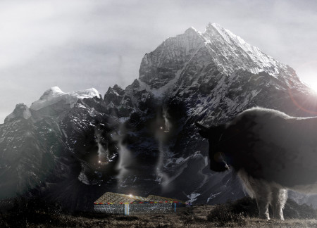Mesh Framework and Rock Facade in High-Altitude Habitat Design  