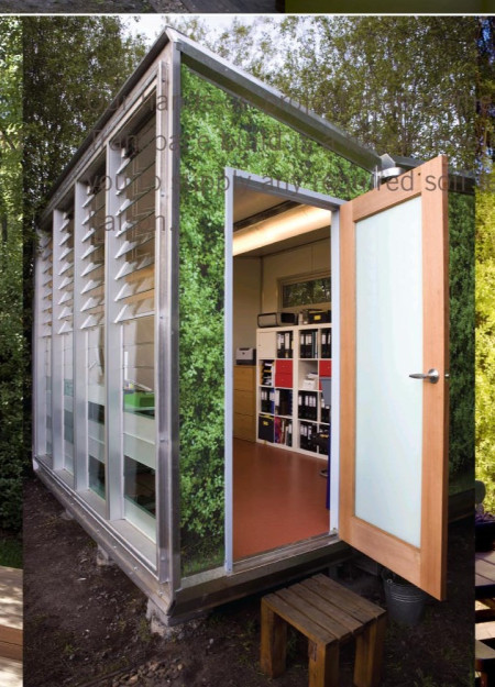 Charred Wooden Shingles Enveloping Biophilic Spaces in a Modular Design  
